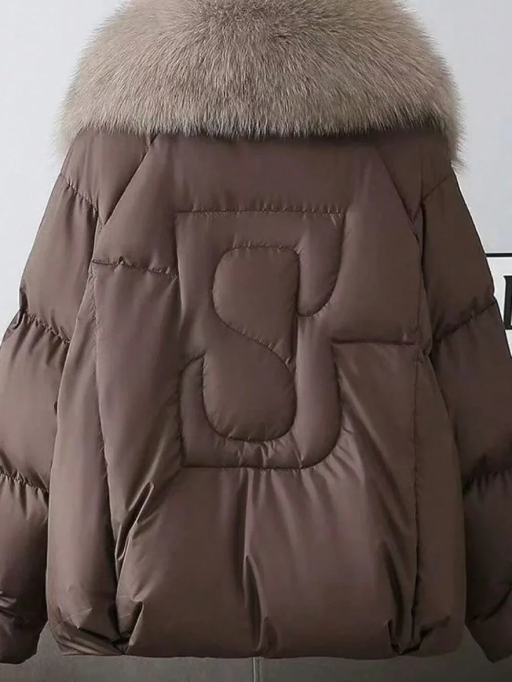 Brown Casual Women's Short Loose Thick Cotton-Padded Jacket